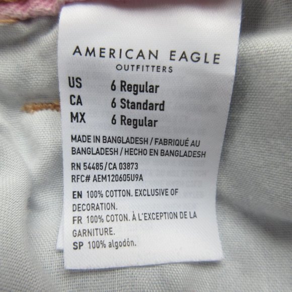 American Eagle Women's High Rise Pink Waistband Destruct Mom Jeans Size 6 B1-01 - Picture 16 of 16